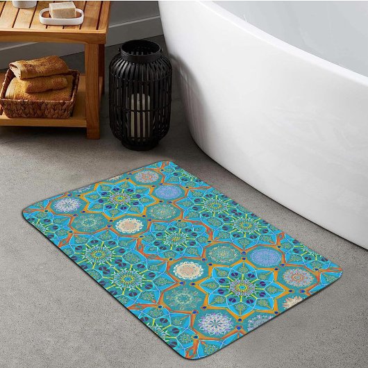 Octo helderder arabesk Moorse turquoise stijl Badmat