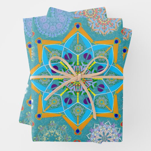 Octo helderder arabesk Moorse turquoise stijl Inpakpapier Vel (In situ)