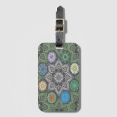 Octo helderder arabesk steen groene stijl bagagelabel (Voorkant (verticaal))