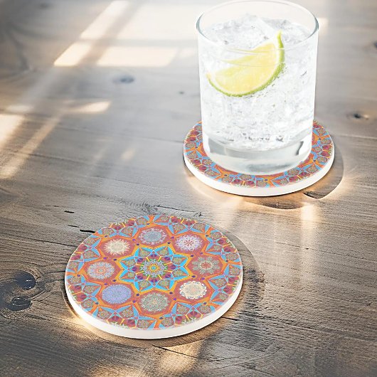 Octo helderder arabesque Moorse rode stijl Zandsteen Onderzetter