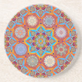 Octo helderder arabesque Moorse rode stijl Zandsteen Onderzetter (Voorkant)