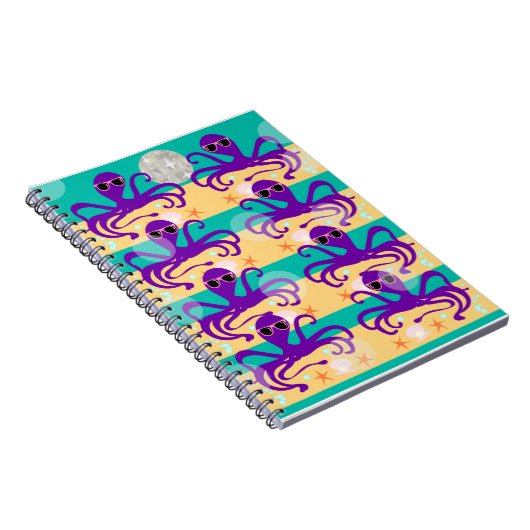 Octo Party Octopus Pattern Cute Zee Creature Notitieboek (Rechterzijde)