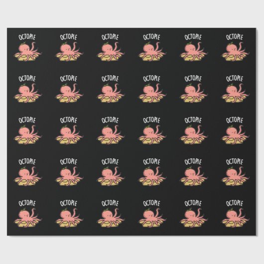 Octo-pie Funny Octopus Pie Dark BG Cadeaupapier (Vlak)