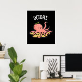 Octo-pie Funny Octopus Pie Dark BG Poster (Thuiskantoor)