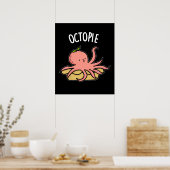 Octo-pie Funny Octopus Pie Dark BG Poster (Keuken)