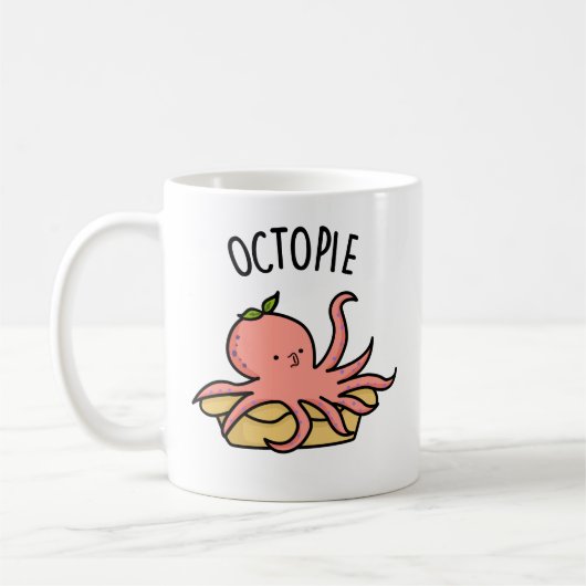 Octo-pie Funny Octopus Pie Pun Koffiemok (Links)