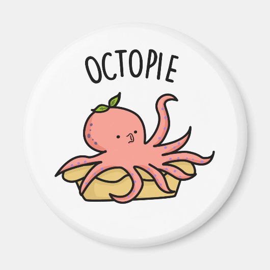 Octo-pie Funny Octopus Pie Pun Magneet (Voorkant)