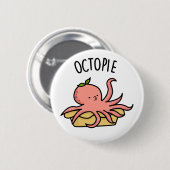 Octo-pie Funny Octopus Pie Pun Ronde Button 5,7 Cm (Voorkant /achterkant)
