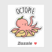 Octo-pie Funny Octopus Pie Pun Sticker (Vel)