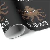 Octo-poos Funny Octopus Pun Dark BG Cadeaupapier (Rol Hoek)