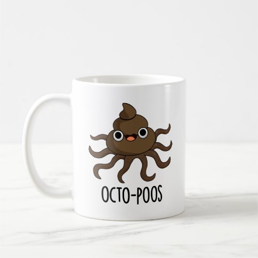 Octo-poos Funny Octopus Pun Koffiemok (Links)