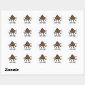 Octo-poos Funny Octopus Pun Ronde Sticker (Vel)