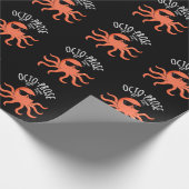 Octo-proza Funny Octopus Pun Dark BG Cadeaupapier (Hoek)