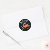Octo-proza Funny Octopus Pun Dark BG Ronde Sticker (Envelop)