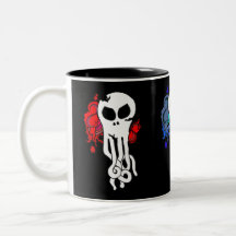 Octo schedel rood, blauw en groen