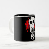 Octo schedel rood tweekleurige koffiemok (Voorkant links)