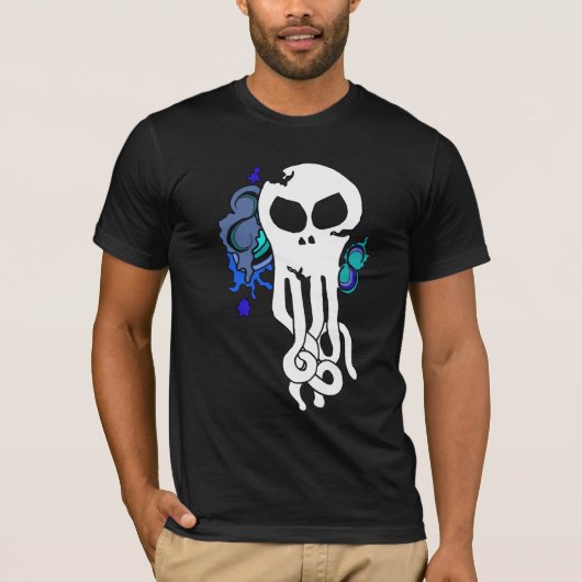 Octo schedelblauw t-shirt (Voorkant)