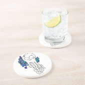 Octo schedelblauw zandsteen onderzetter (Zijkant)