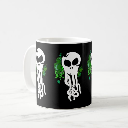 Octo schedelgroen koffiemok (Voorkant links)