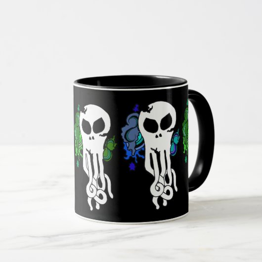 Octo schedelgroen mok (Voorkant rechts)