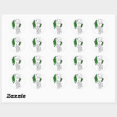 Octo schedelgroen ronde sticker (Vel)