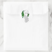 Octo schedelgroen ronde sticker (Tas)