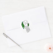 Octo schedelgroen ronde sticker (Envelop)