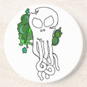 Octo schedelgroen zandsteen onderzetter (Voorkant)