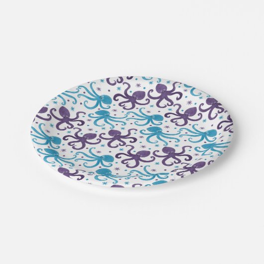 Octo The Octopus en Friends Papieren Bordje (Gekanteld)