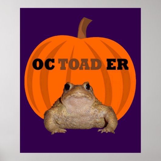 Octoader Halloween-spreekwoord met pad-vakantiespr Poster (Voorkant)
