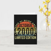 October 2000 25th Birthday For Men Women 25 Year O Kaart (Gele Bloem)