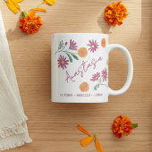 October Birth Flower Custom Name Marigold Cosmos Koffiemok