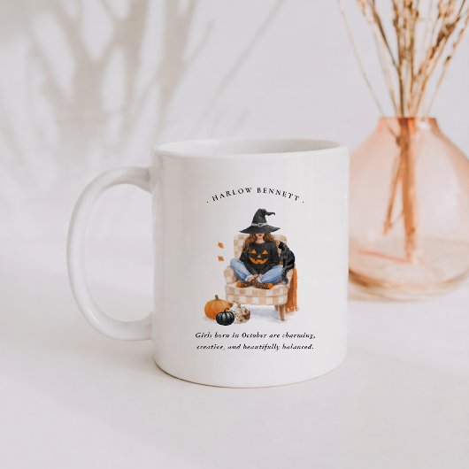October Birth Month Girl | Monogram  Koffiemok