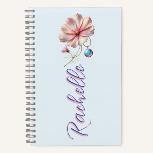 October Bloom & Gemstone Muse – Personalized Birth Notitieboek (Voorkant)