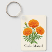October Flamingo Bloemen  Sleutelhanger (Voorkant)