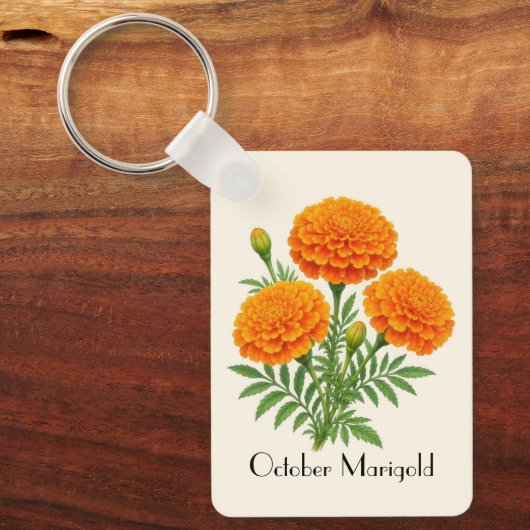 October Flamingo Bloemen  Sleutelhanger (Voorkant)