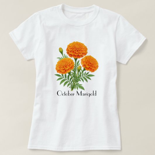 October Flamingo Bloemen T-Shirt (Design voorkant)