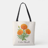 October Flamingo Bloemen Tote Bag (Achterkant)