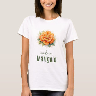 October Flamingo Geboortebloem Watercolor Kunst  T-shirt
