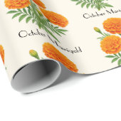 October Flamingobloemen Cadeaupapier (Rol Hoek)