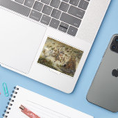 October Fun Whimsical Autumn Forest Animals Sticker (Laptop met iPhone)