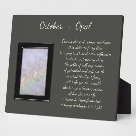 October Geboortesteen Opal Fotoplaat (Zijkant)