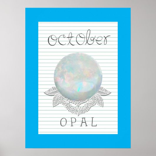 October Geboortesteen Opal Kunstwerk Poster (Voorkant)