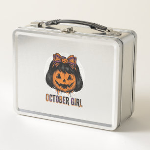October Girl Pompoen Boog Halloween Vector Ontwerp