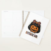 October Girl Pompoen Boog Halloween Vector Ontwerp Planner (Display)