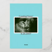 October Goud Folie Moderne Baby Shower Uitnodiging (Achterkant)