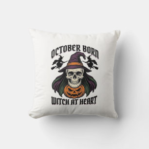 October Heksen Shirt Vintage Halloween Verjaardag Kussen