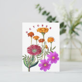October Maand Bloemen Fluitenkruid & Cosmos | Briefkaart (Staand voorkant)