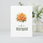 October Marigold  Birth Flower Flat Thank You Card Bedankkaart (Staand voorkant)