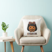 October Meisje Pompoen Boog Halloween Vector Ontwe Kussen (Stoel)